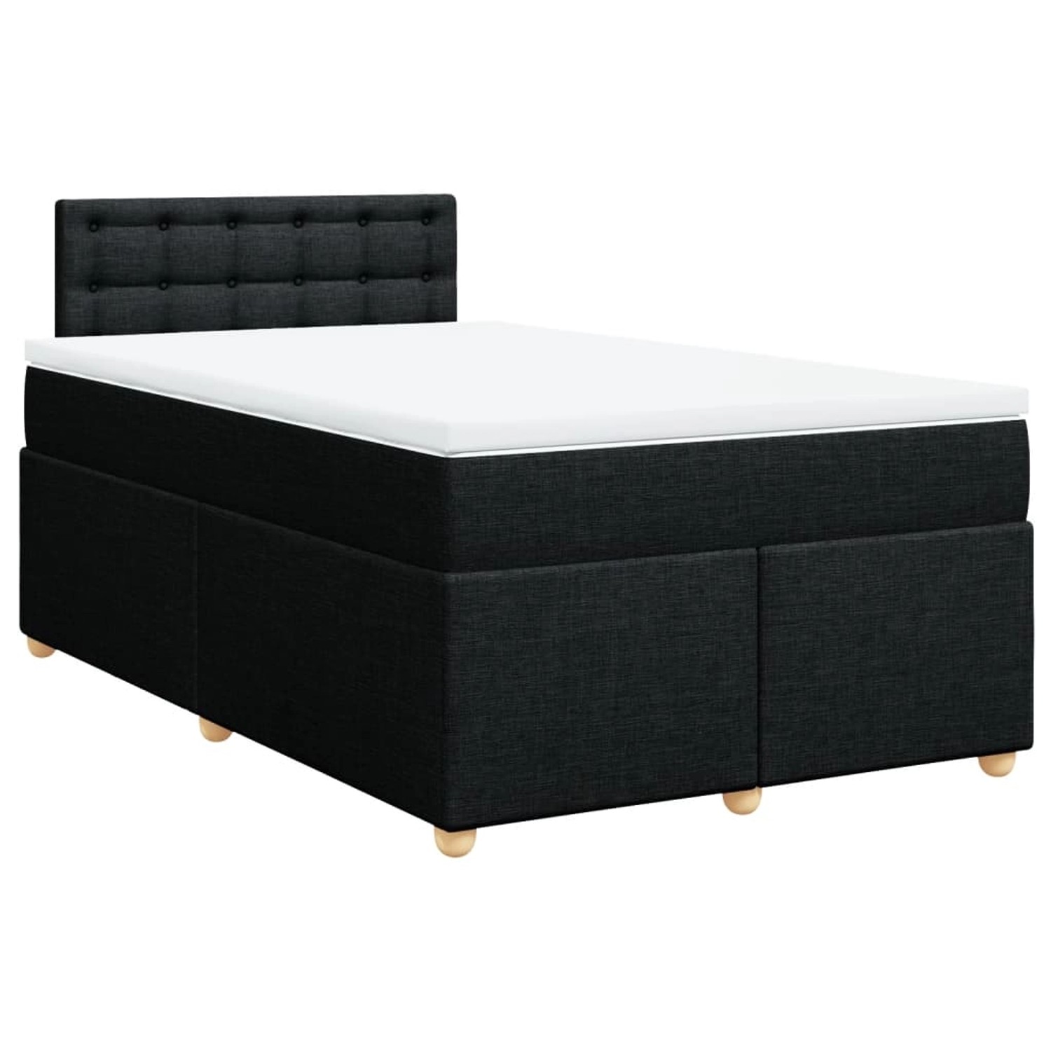 vidaXL Boxspringbett mit Matratze Schwarz 120x200 cm Stoff2098298 günstig online kaufen