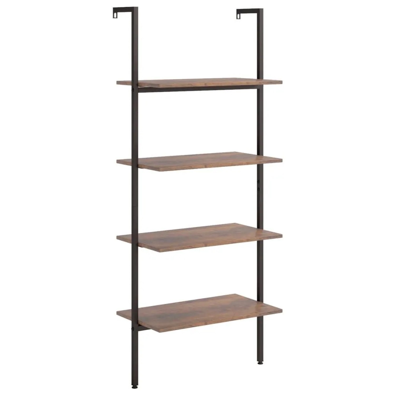 vidaXL Leiterregal mit 4 Böden Dunkelbraun und Schwarz 64x35x152,5 cm 336383