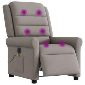vidaXL Massagesessel Elektrisch Taupe Stoff 3303311