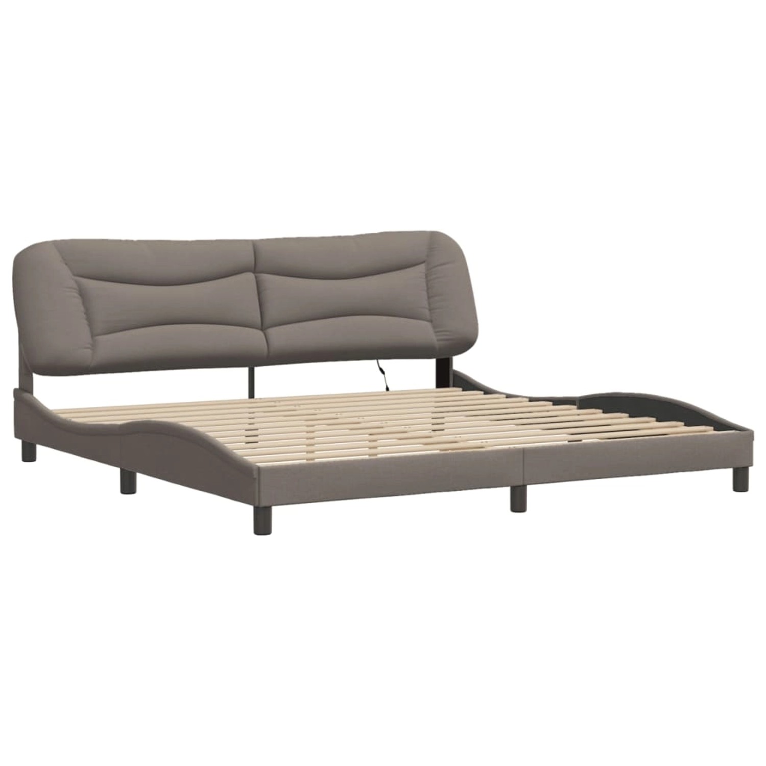 vidaXL Bettgestell mit LED ohne Matratze Hvar Taupe 200x200 cm Stoff 321372 günstig online kaufen
