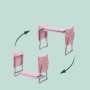 Relaxdays Kniebank Pink, klappbar, mit Taschen. Gartenhelfer als Sitz oder Kniehocker.
