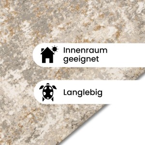 Art Universe Teppich Cuba Sand: abstraktes Muster in Beige-Grau. Kurzflor, langlebig, für Innenräume geeignet.