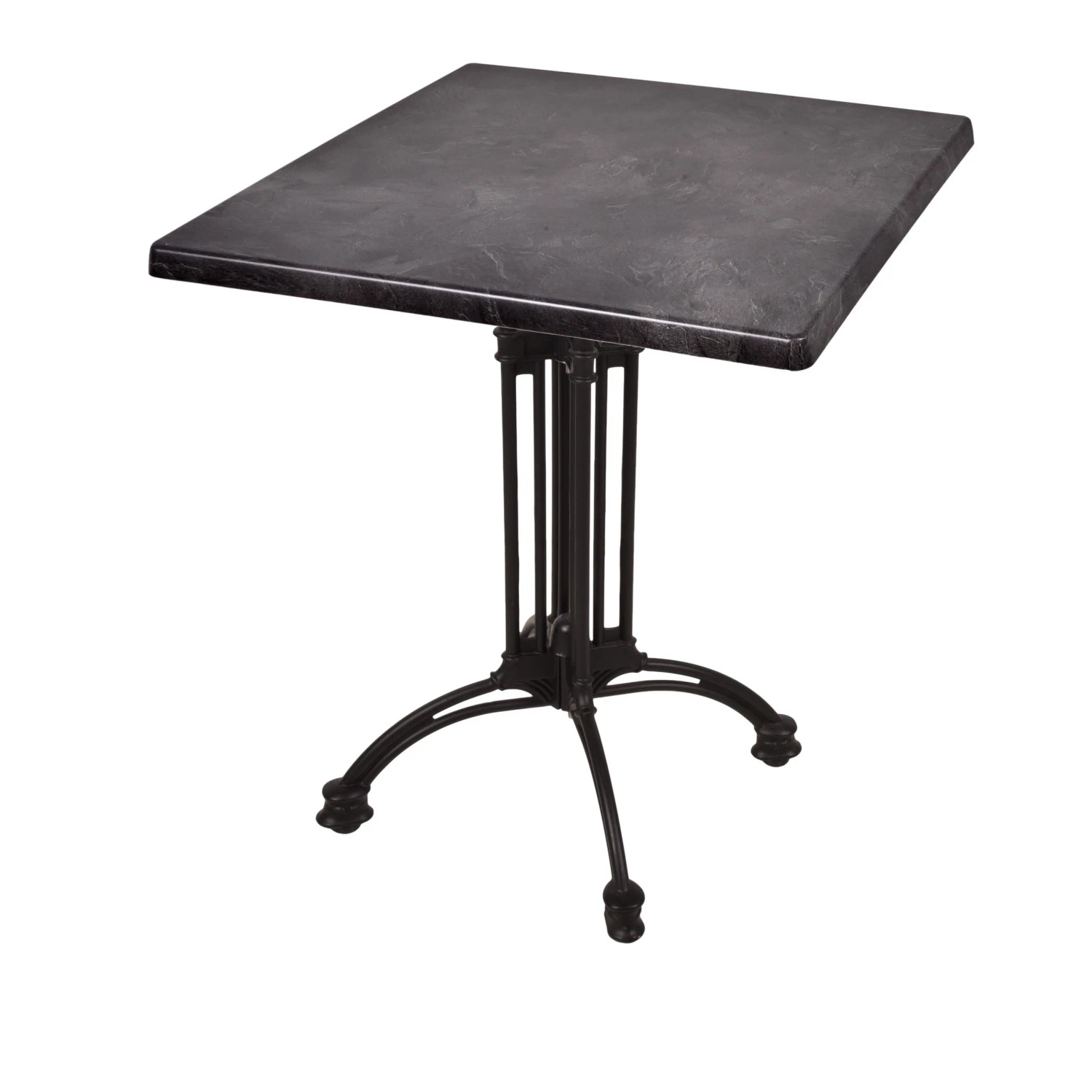 DELUKE Bistrotisch JELENA 70x70cm Quadratisch Schwarz Holz Cafétisch Bartisch Gartentisch Outdoor-Esstisch