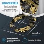 Sanilo WC-Sitz Golden Leaves mit Absenkautomatik, Holz Toilettendeckel mit goldenem Blätter Design.