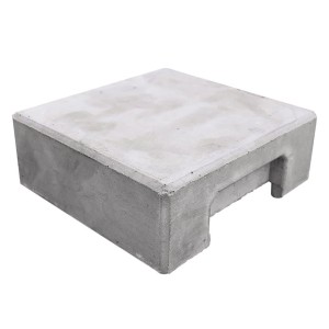 Betonzaun Eckpfostenkappe Klassik Flach, 14x14x5 cm, betongrau für Sichtschutzzäune.