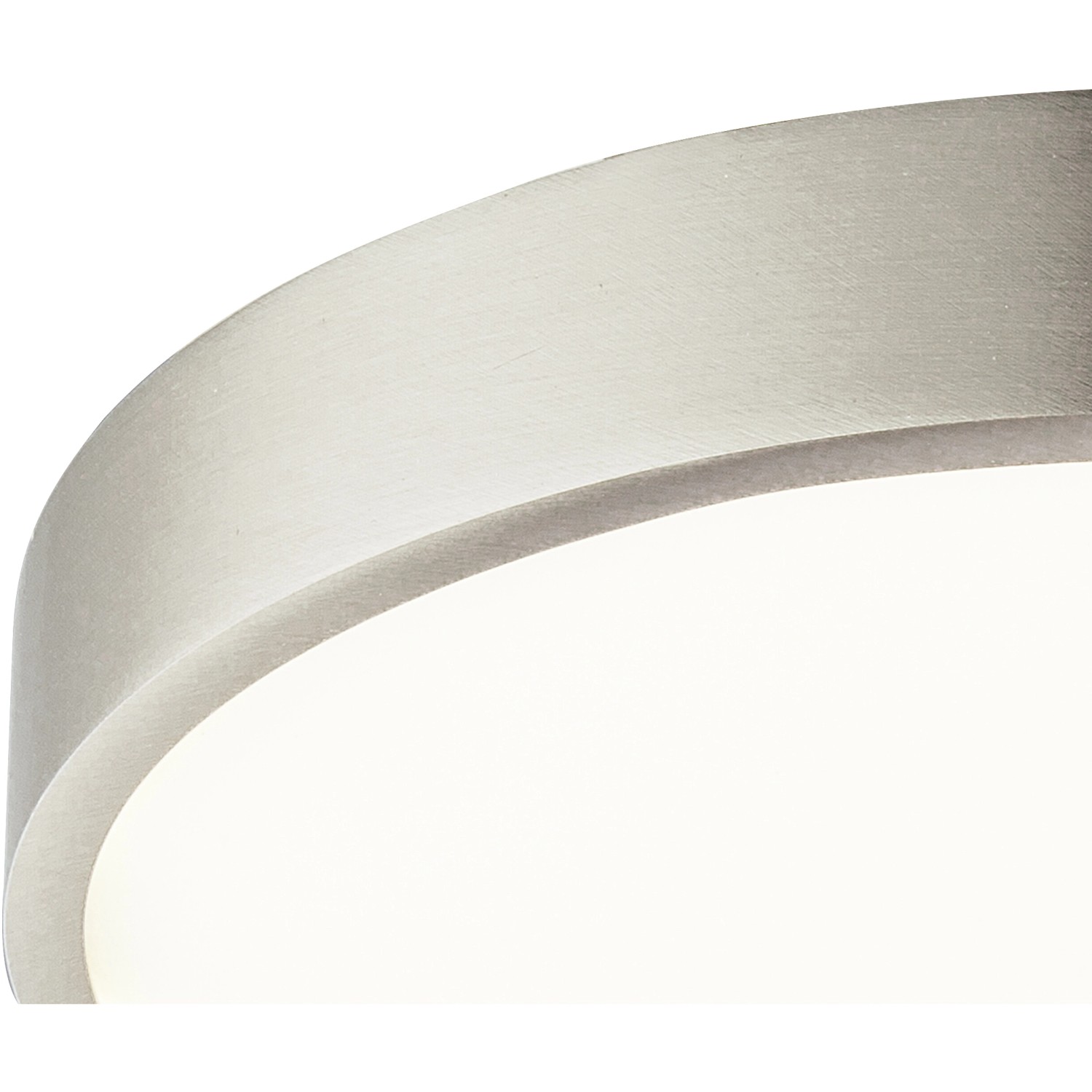 Globo LED-Deckenleuchte Vitos, Aluminium Druckguss, Nickel matt, runde Form.