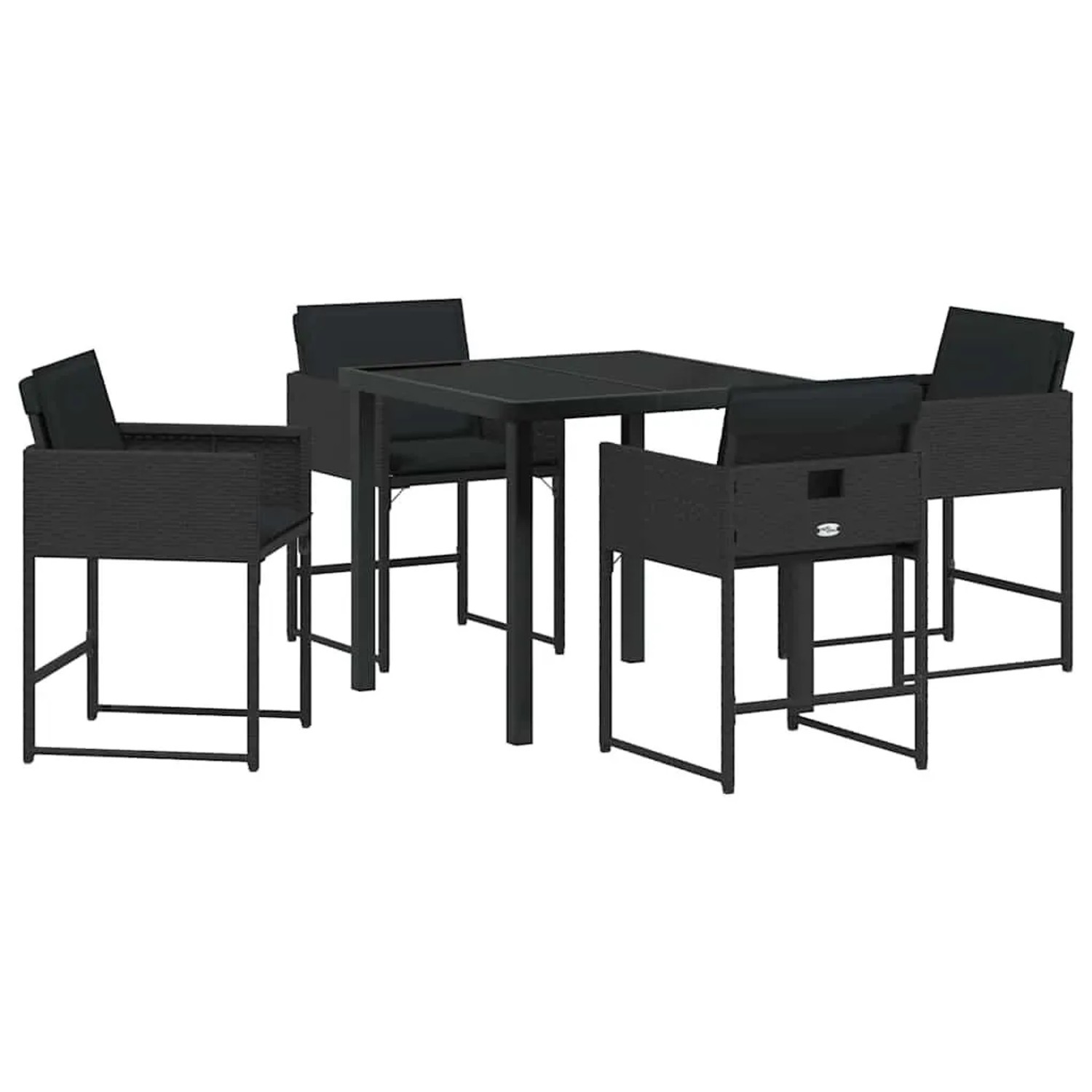 vidaXL Garten Essgruppe 5-Tlg Schwarz Poly-Rattan 3380717 günstig online kaufen