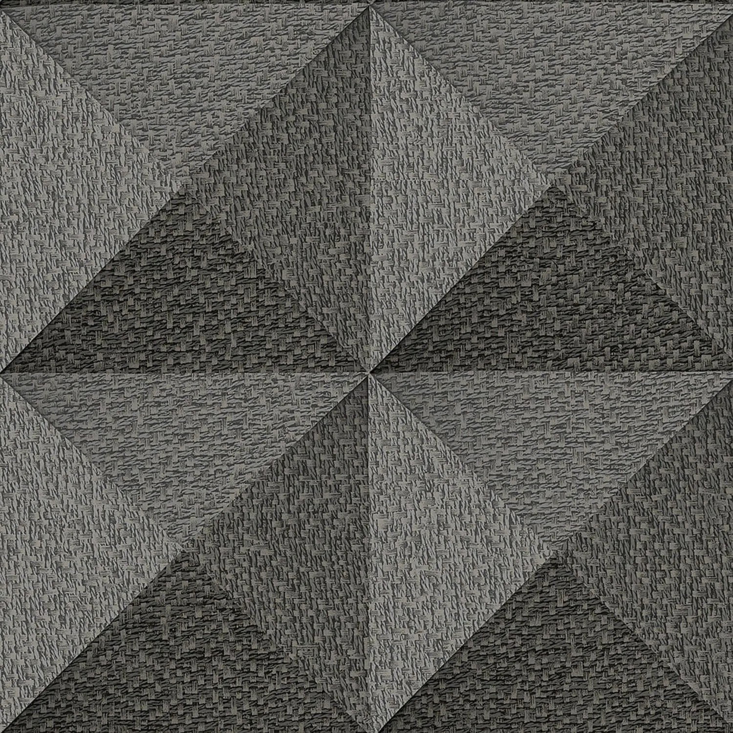 PROFHOME Sa524104-Di Luxus Tapete Geometrisch Glänzend Anthrazit Silber 0,53 m x 10,05 m  5,33 m2