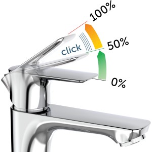 Ideal Standard Connect Air Waschtischarmatur Slim, Chrom, mit Anzeige der Temperatureinstellung.