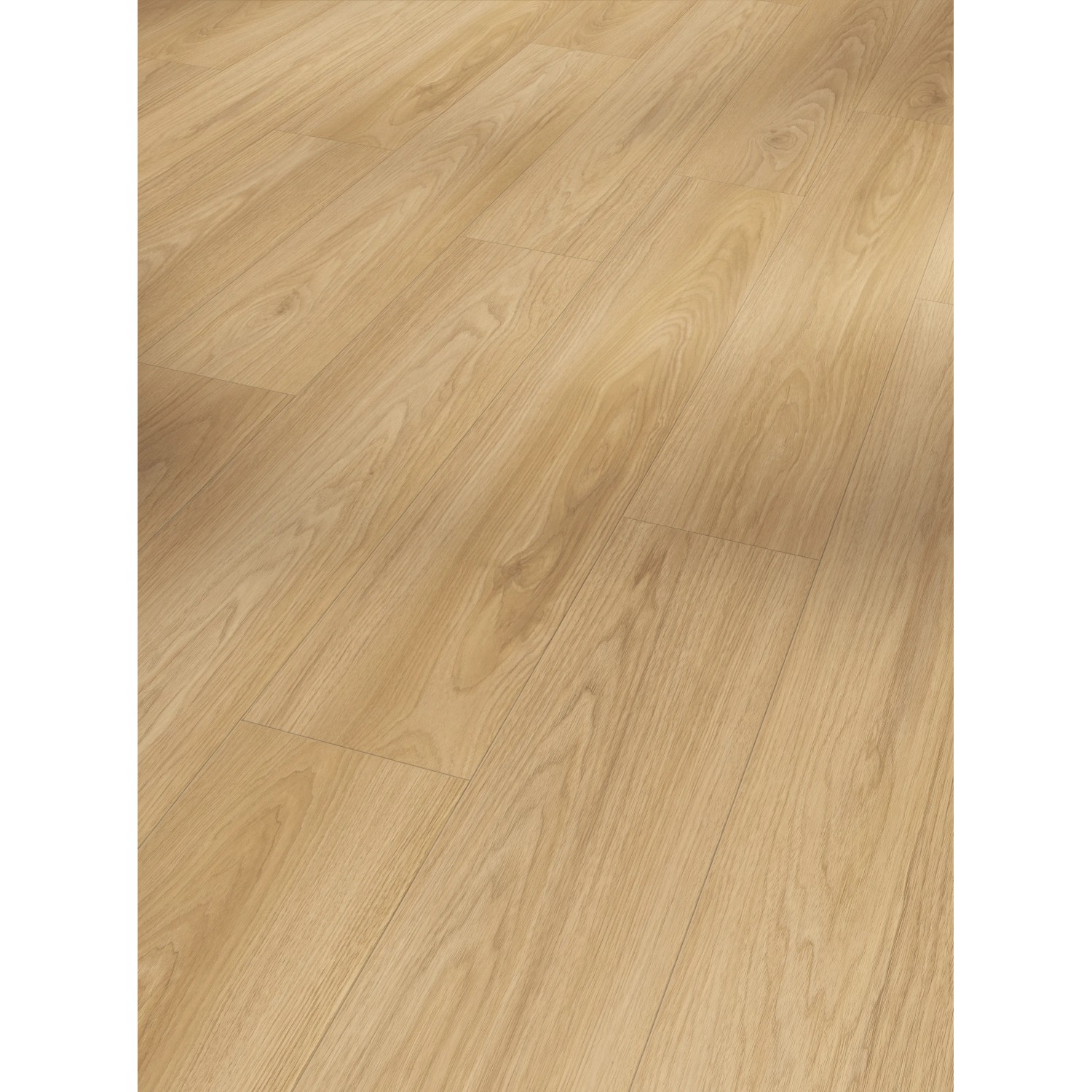 Wasserfestes Laminat Parador Basic 400 in Hickory Optik, geeignet für Fußbodenheizung.