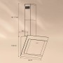 Klarstein Aurora 60 Smart Dunstabzugshaube, 60cm, Schwarz, mit Maßangaben.