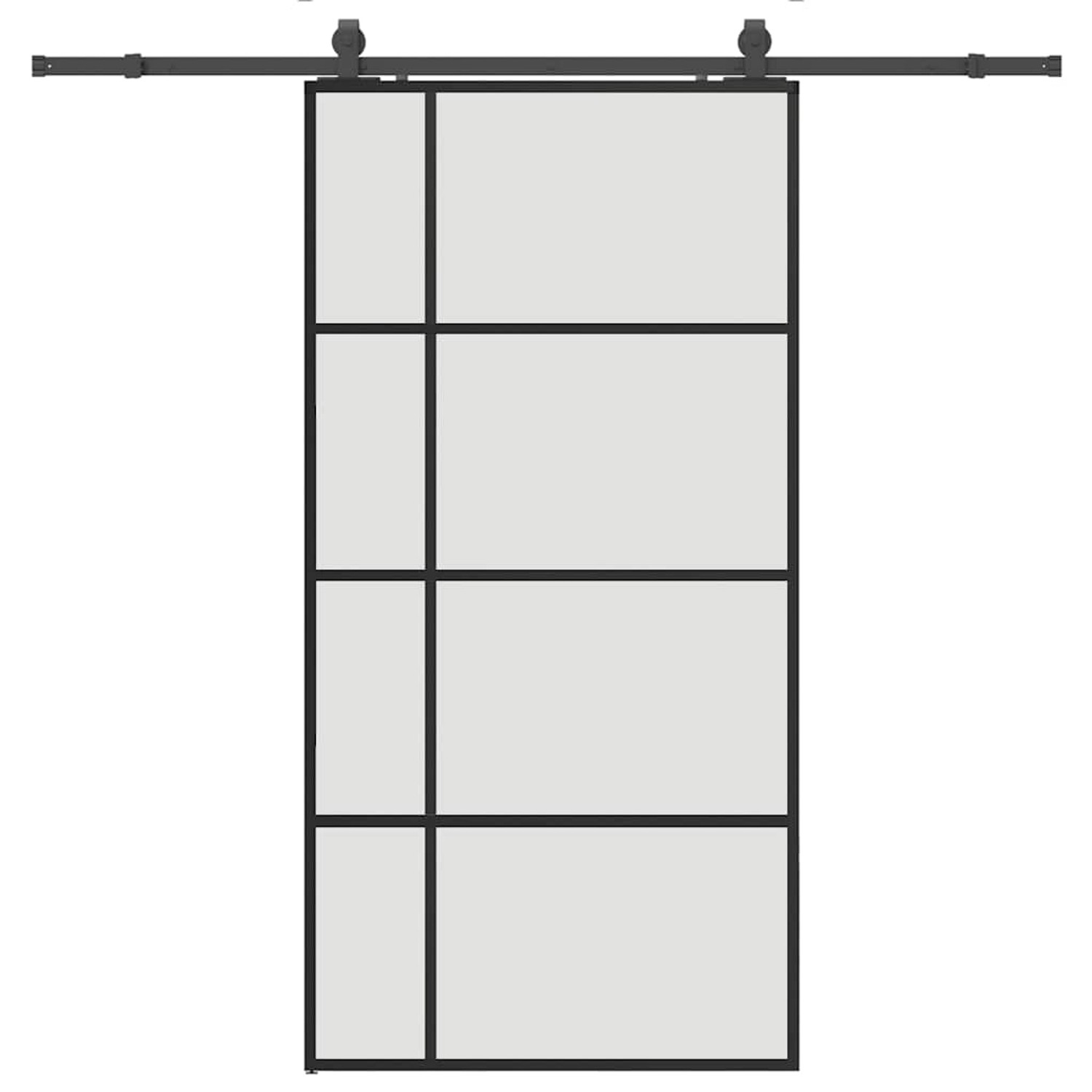 vidaXL Schiebetür mit Beschlag Schwarz 102,5x205 cm ESG-Glas 3375953 günstig online kaufen