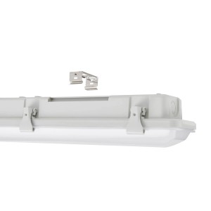 Eglo LED-Feuchtraumleuchte Prime, 119 cm, grau, mit Montageklammern. Ideal für Feuchträume.