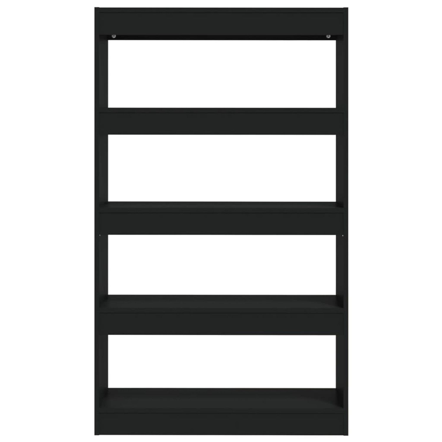 Schwarzes VidaXL Bücherregal/Raumteiler (80x30x135 cm) aus Holzwerkstoff.