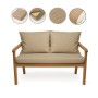 Beiges Setgarden Bankkissen-Set für 2-Sitzer Gartenbank, 120x60 cm + 2 Rückenkissen.