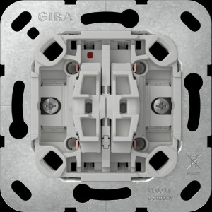 Gira Rollladensteuerung Jalousieschalter, 2-polig, Detailansicht der Rückseite.