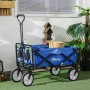 Outsunny Bollerwagen, faltbar, mit 360-Grad-Rädern, ideal für Camping und Transport.