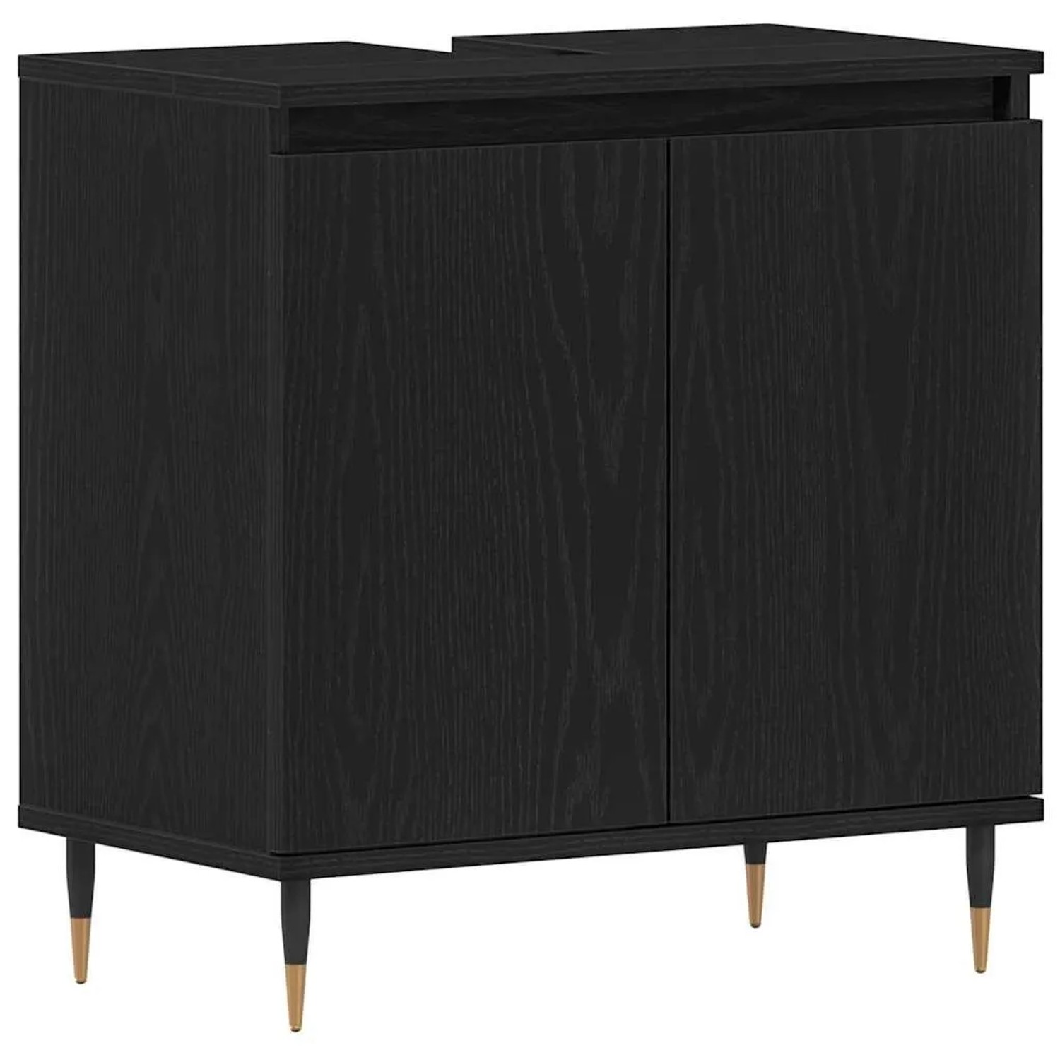 vidaXL Waschbeckenschrank mit Tür Schwarz Eichen-Optik 58 x 33 x 60 cm 8628 günstig online kaufen
