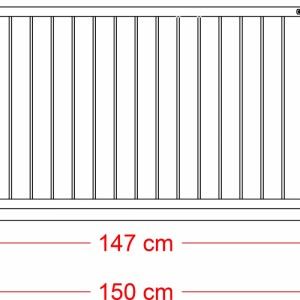 Schwarzes Gartentor Basic aus Stahl, 150x85 cm, mit senkrechten Stäben.