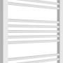 Weißer Sanotechnik Design-Badheizkörper Rimini (1228x600 mm) mit Mittelanschluss.