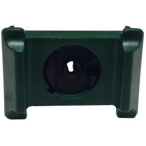 Moosgrünes Pfostenreparaturset für Zaunbau, Detailaufnahme.