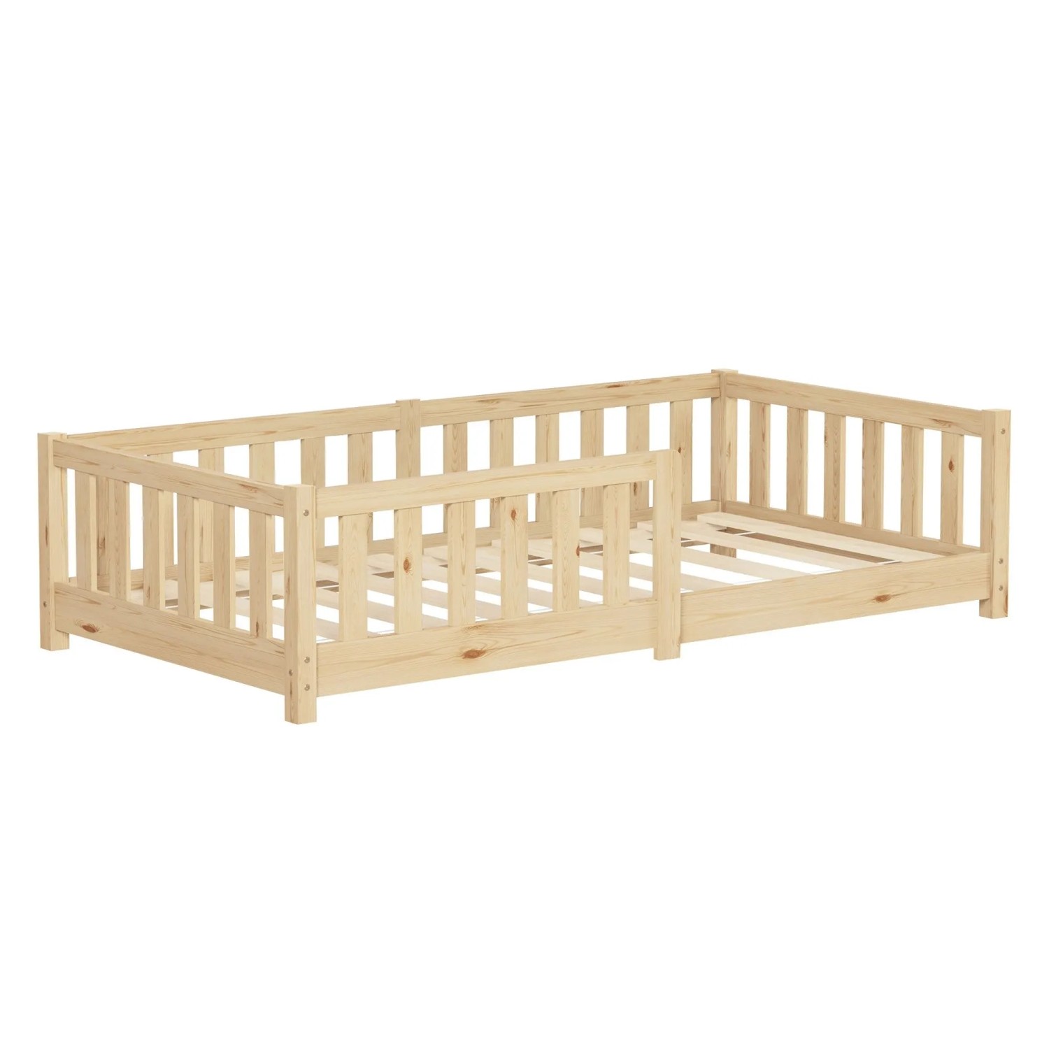 ML-Design Kinderbett 80x160 cm Natur aus Kiefernholz mit Lattenrost günstig online kaufen