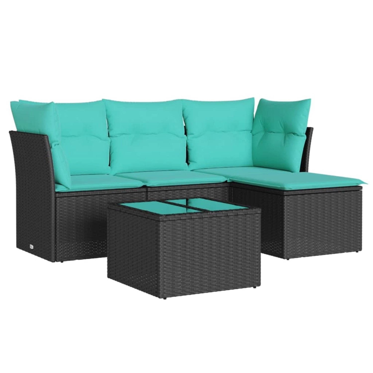 vidaXL 5-Tlg Garten-Sofagarnitur mit Kissen Schwarz Poly Rattan 3217547 günstig online kaufen