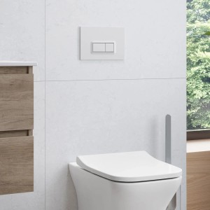 Pianura Betätigungsplatte Duo R EASYPro, hochglanz weiß, für WC mit 2-Mengen-Spülung.