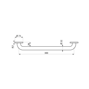 Delabie Haltegriff Ø32 mm L300 mm Nylon weiß