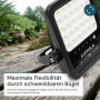 LUXULA LED Solarstrahler, 2750lm, kaltweiß, mit schwenkbarem Bügel für flexible Ausrichtung.