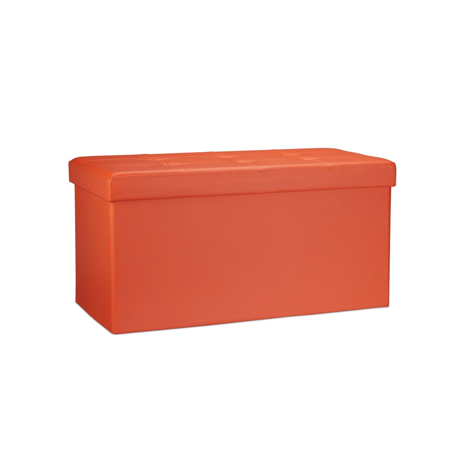 Relaxdays Sitzbank Kunstleder Orange Faltbar mit Stauraum 38 cm x 76 cm x 38 cm 6,5 kg