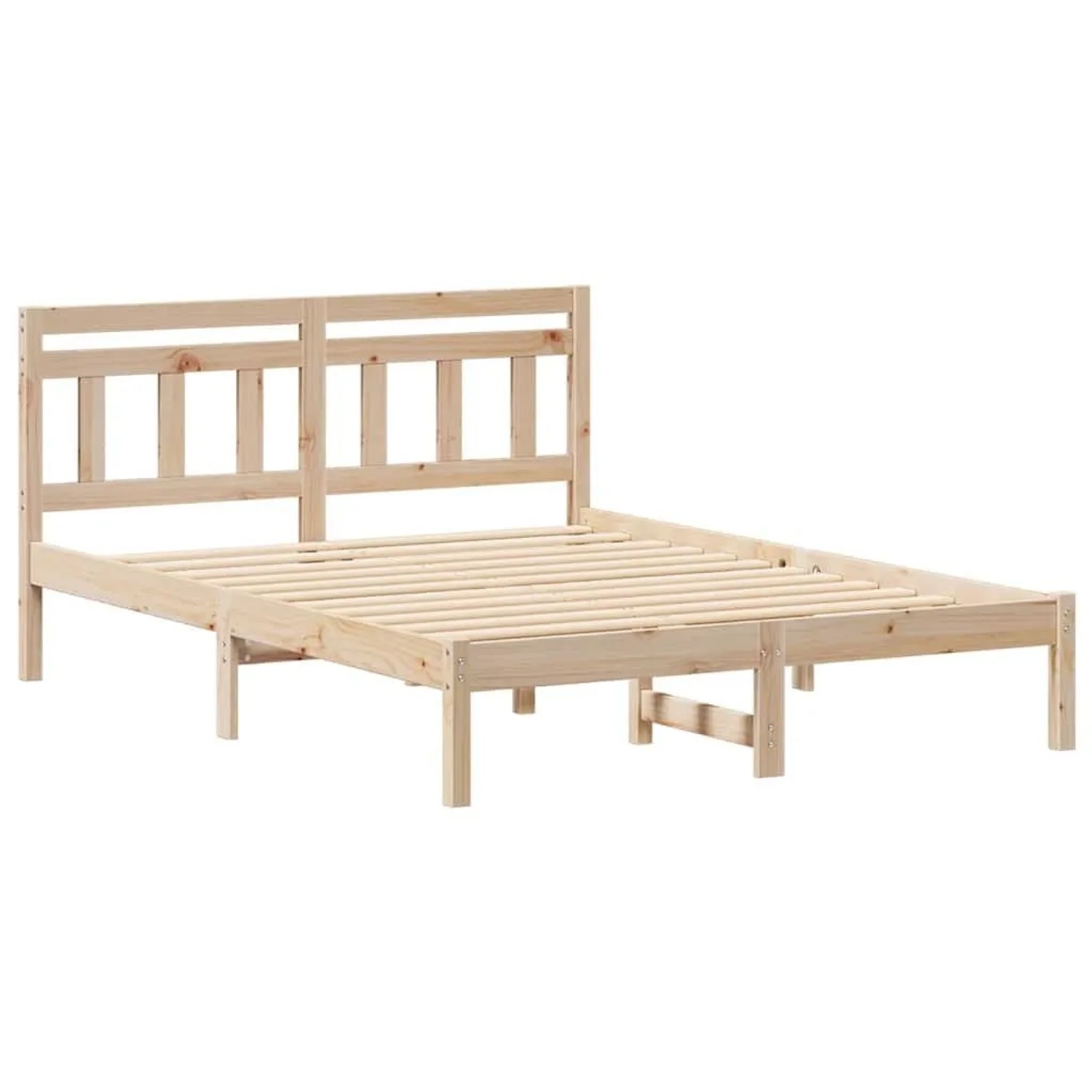 vidaXL Bettrahmen Braun 140 x 190 cm Massives Kiefernholz 872380
