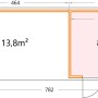 Grundriss Gerätehaus Classico 3030 mit Lounge XL, 762x238 cm, weiße Ecken. Maße und Flächenangaben.