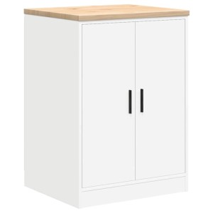 vidaXL Garagen-Aufbewahrungsschrank Weiß 60x51x85 cm Massivholz Kiefer 860571