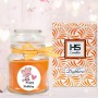 HS Candle Duftkerze Happy Birthday Honigmelone Katze im Glas mit Schleife und Verpackung.
