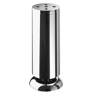 Verchromter Hettich Möbelfuß, Ø 50 mm x 150 mm, höhenverstellbar.