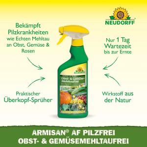 Neudorff Armisan AF Pilz Frei: Spritzmittel gegen Mehltau an Obst und Gemüse im 500 ml Überkopf-Sprüher.
