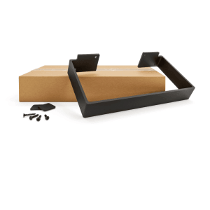 HEVVA Möbelbein LUXEMBURG, 15 cm hoch, schwarz, mit Schrauben und Anti-Rutsch-Pads.