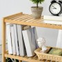 HOMCOM Standregal aus Bambus mit 4 Ablagen, ideal für Bücher und Deko.
