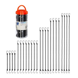 Relaxdays Spanngummis Gummi Schwarz 24er Set 5 Größen 93 cm bis 31 cm 1,3 kg
