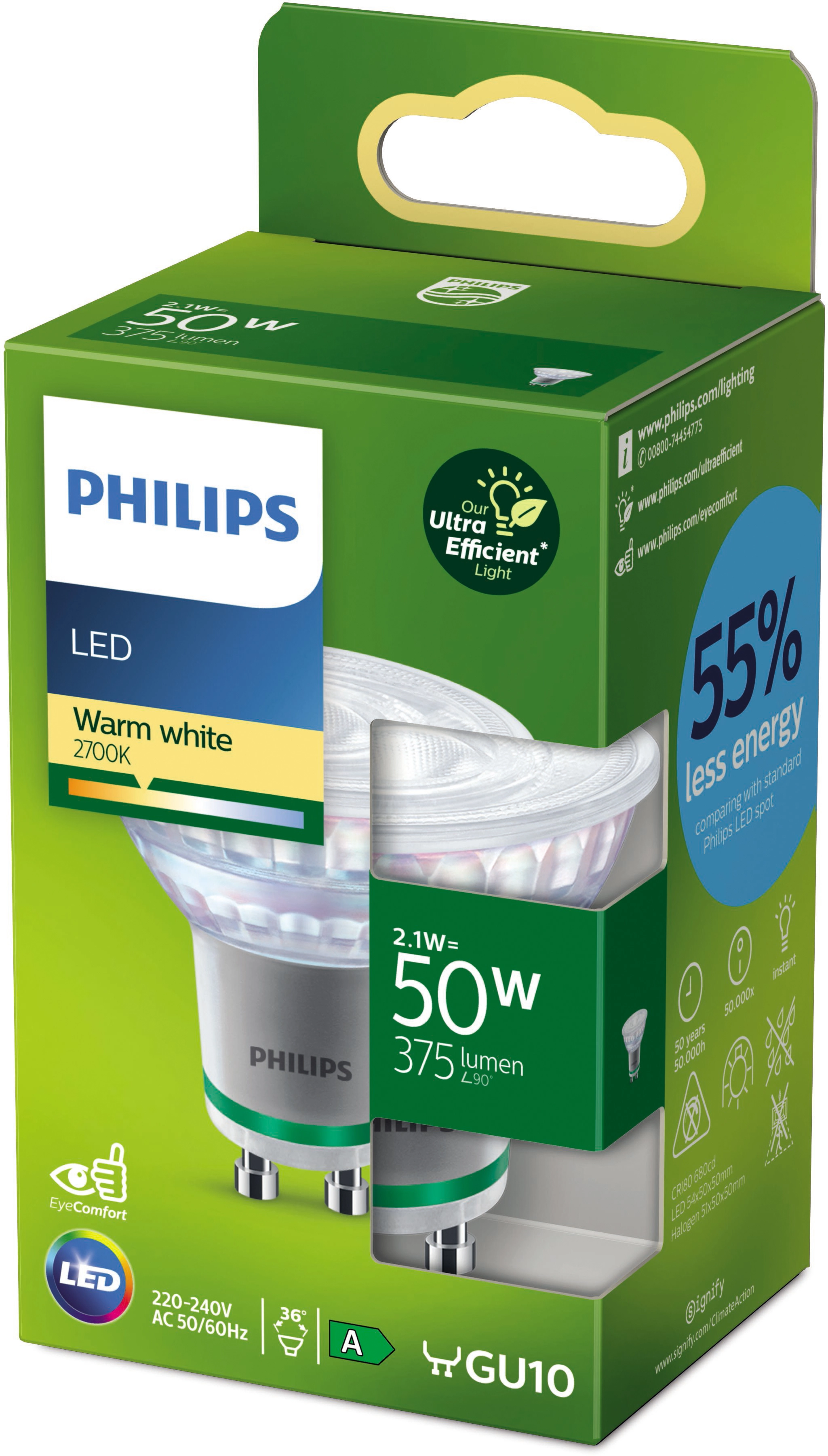 Philips Smart-LED Reflektor Tunable White and Color dimmbar GU10 / 50 W /  400 lm kaufen bei OBI