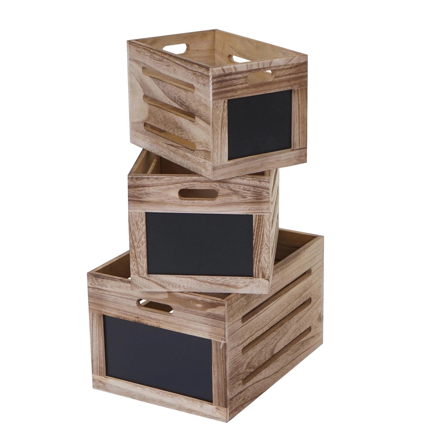 MCW Holzkiste E11 3er-Set Naturbraun