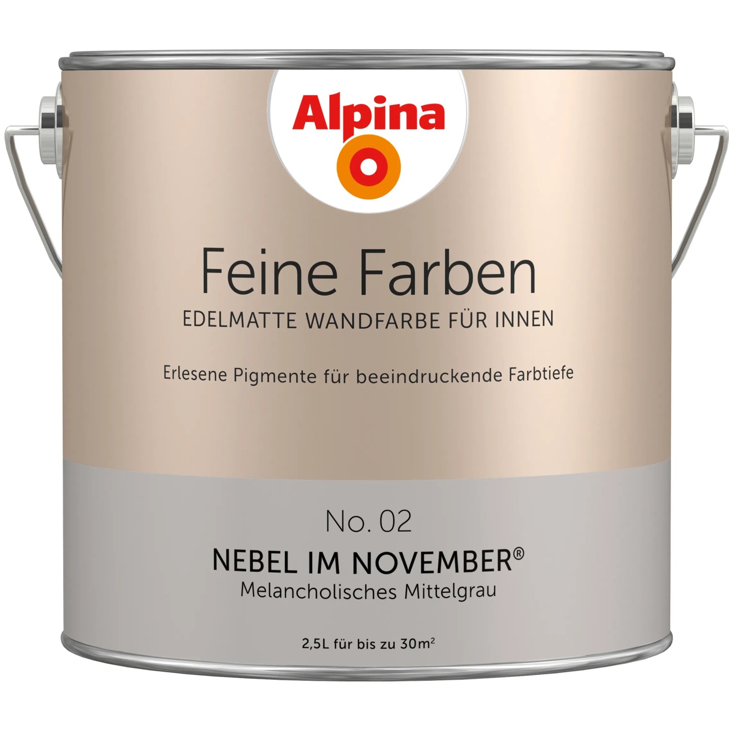 Alpina Feine Farben No. 2 Nebel im November® Mittelgrau edelmatt 2,5,