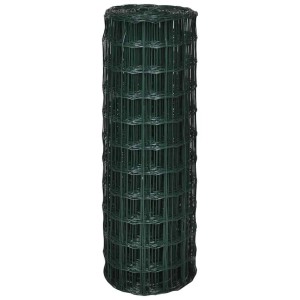 Dunkelgrüner vidaXL Gartenzaun als Rolle, PVC-beschichtetes Stahl-Schweißgitter, 10x0,8 m. Für Garten.