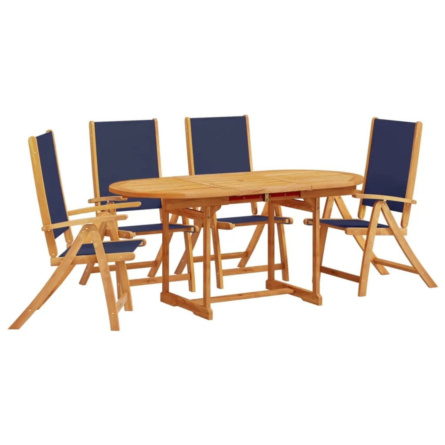 vidaXL 5-Tlg Garten-Essgruppe Massivholz Akazie und Textilene 3279308
