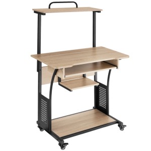 Tectake Schreibtisch Fife Industrial Style Holz und Stahl  80 x 65 50 x 130 50 cm Industrial Holz Hell  Eiche Sonoma