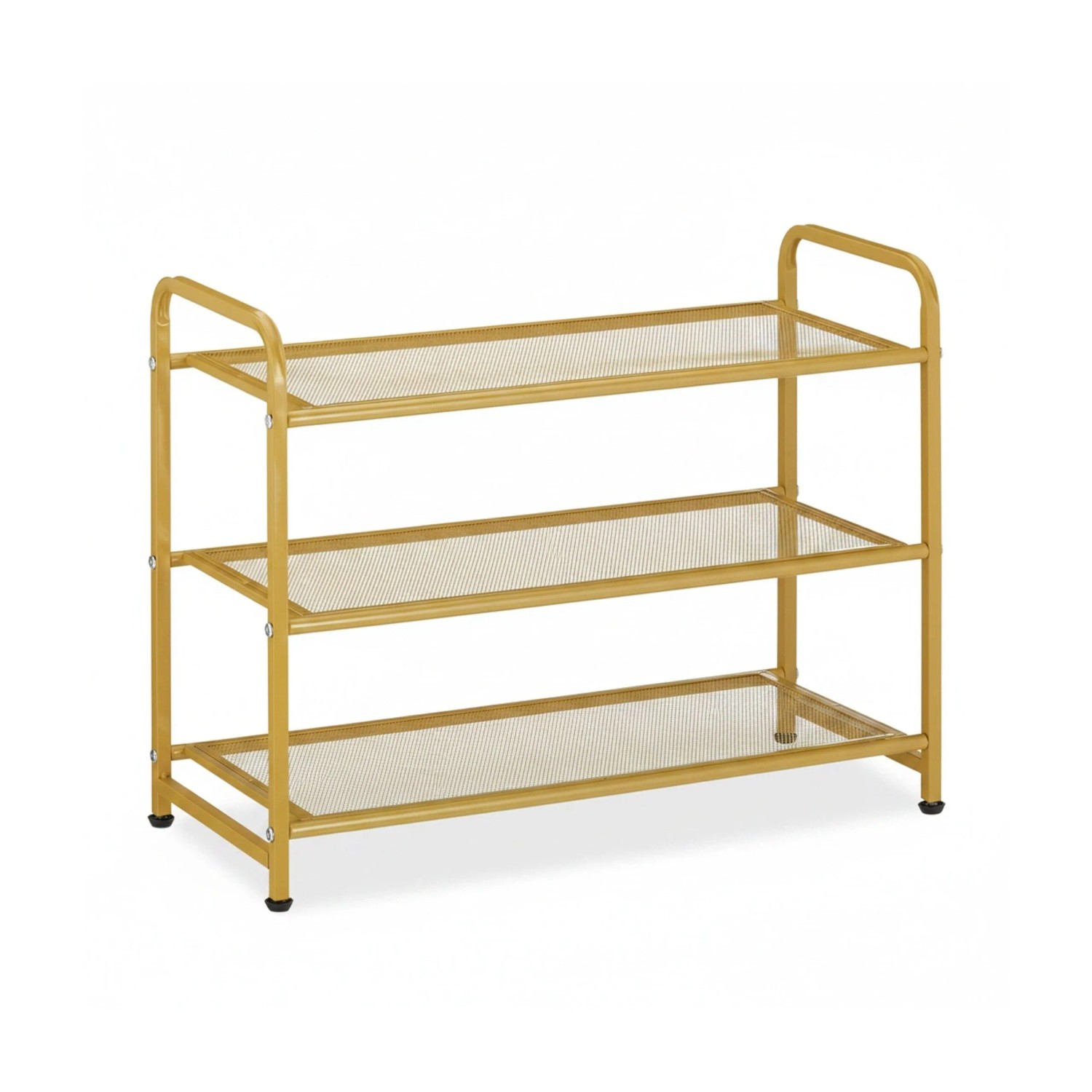 Relaxdays Schuhregal Stahl Gold 48 cm x 60 cm x 25 cm