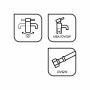 Icons der baliv Küchenarmatur KI-5090: 110° Schwenkbereich, UBA/DVGW-Zertifizierung, DVGW-Anschlussschlauch.