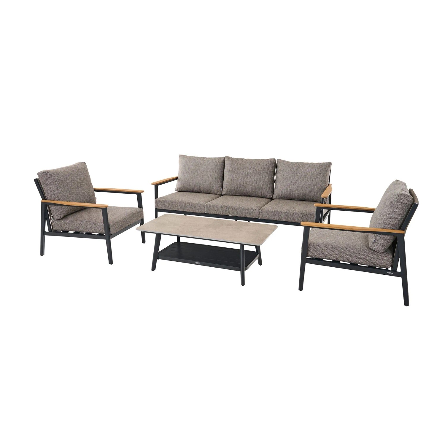 Siena Garden Loungeset Liguria 87 x 206 x 120 cm Anthrazitgrau 4-teilig FSC®
