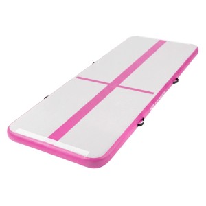ECD Germany Aufblasbare Gymnastikmatte Airtrack 300x100x10 cm Rosa